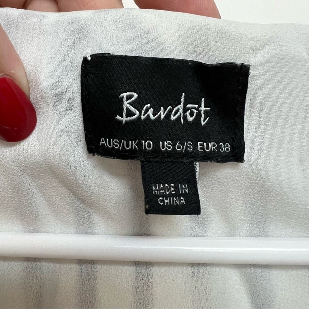 Bardot Adie Maxi Wrap Dress Black and White Striped Short Sleeve US 6 Small $119 - Picture 7 of 11